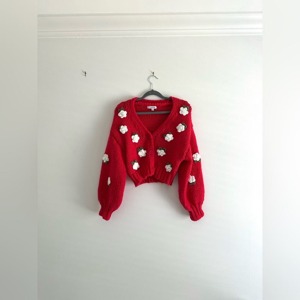 3D Rose Knit Cardigan
